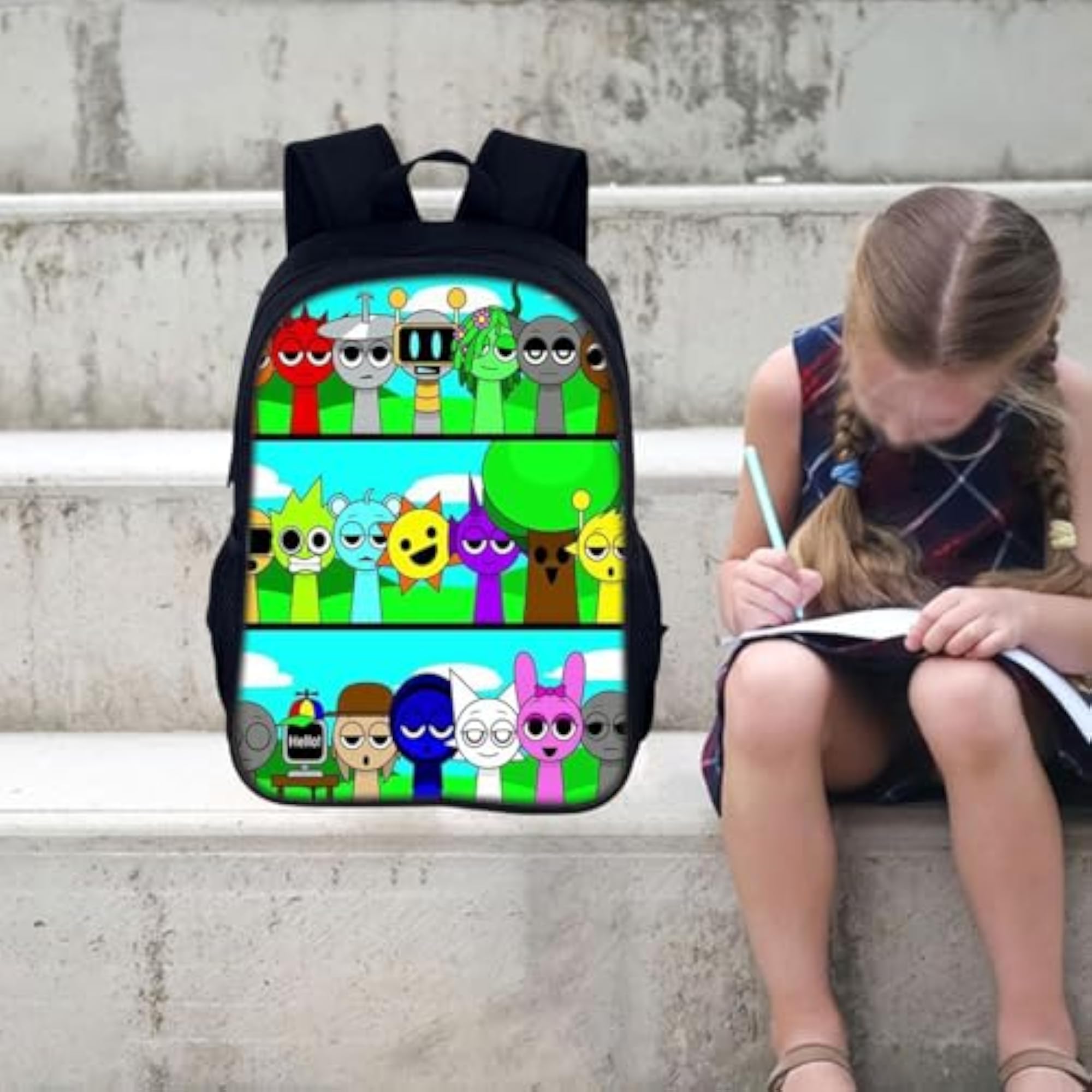 Kids Anime Shoulder Backpack, Travel Bag for Students